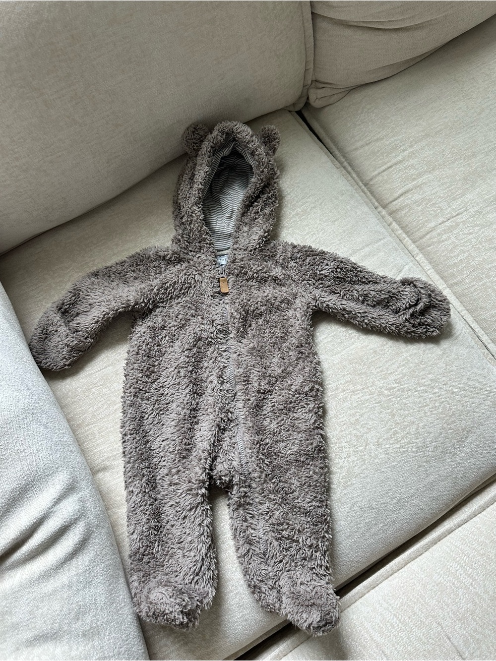 Carter's Plush Brown Teddy Hooded One-Piece